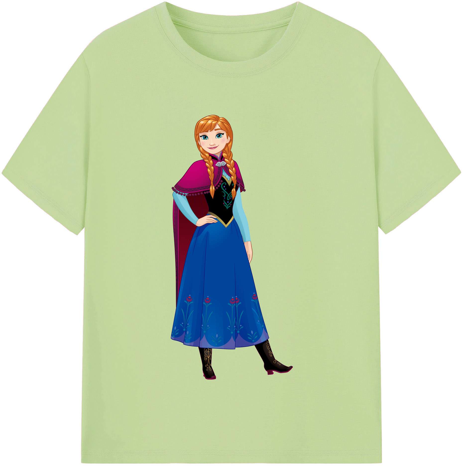 （画像用） アナと雪の女王 アンナ エルサ Frozen Anna Elsa 綿100％半袖Tシャツ（フロントプリント）